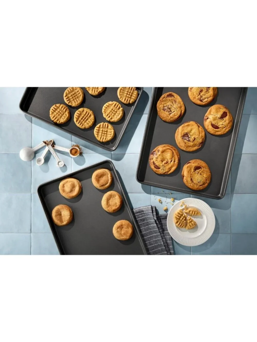 Nonstick Baking Sheet Set - 3 Pack (Small, Medium, Large) Carbon Steel Bakeware